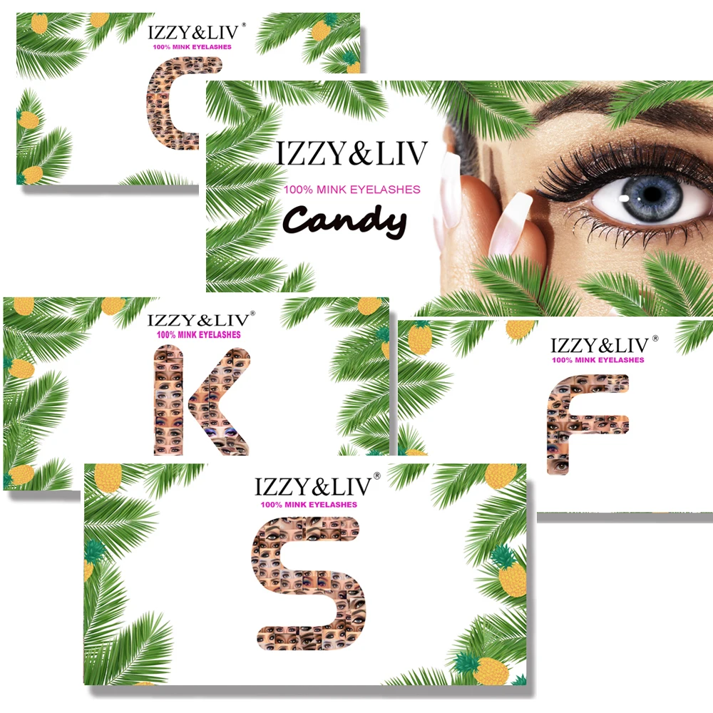 IZZY & LIV 100% настоящая норка 25 мм ресницы длинные Конфеты 5 пара/лот набор K C 3D