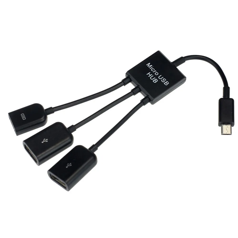 Двойной Micro USB хост OTG концентратор адаптер кабель для Dell Venue8 Pro Windows 8 заводская цена дропшиппинг 30 - Цвет: Black