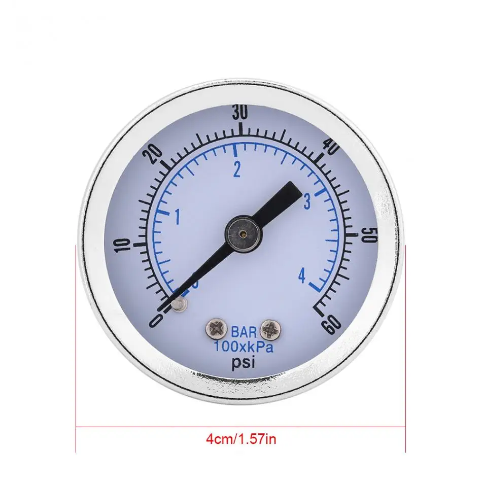 Вакуумный пресс метр BSPT 0 60PSI 4 бар 1/8 дюйма манометр воздушный измерительный