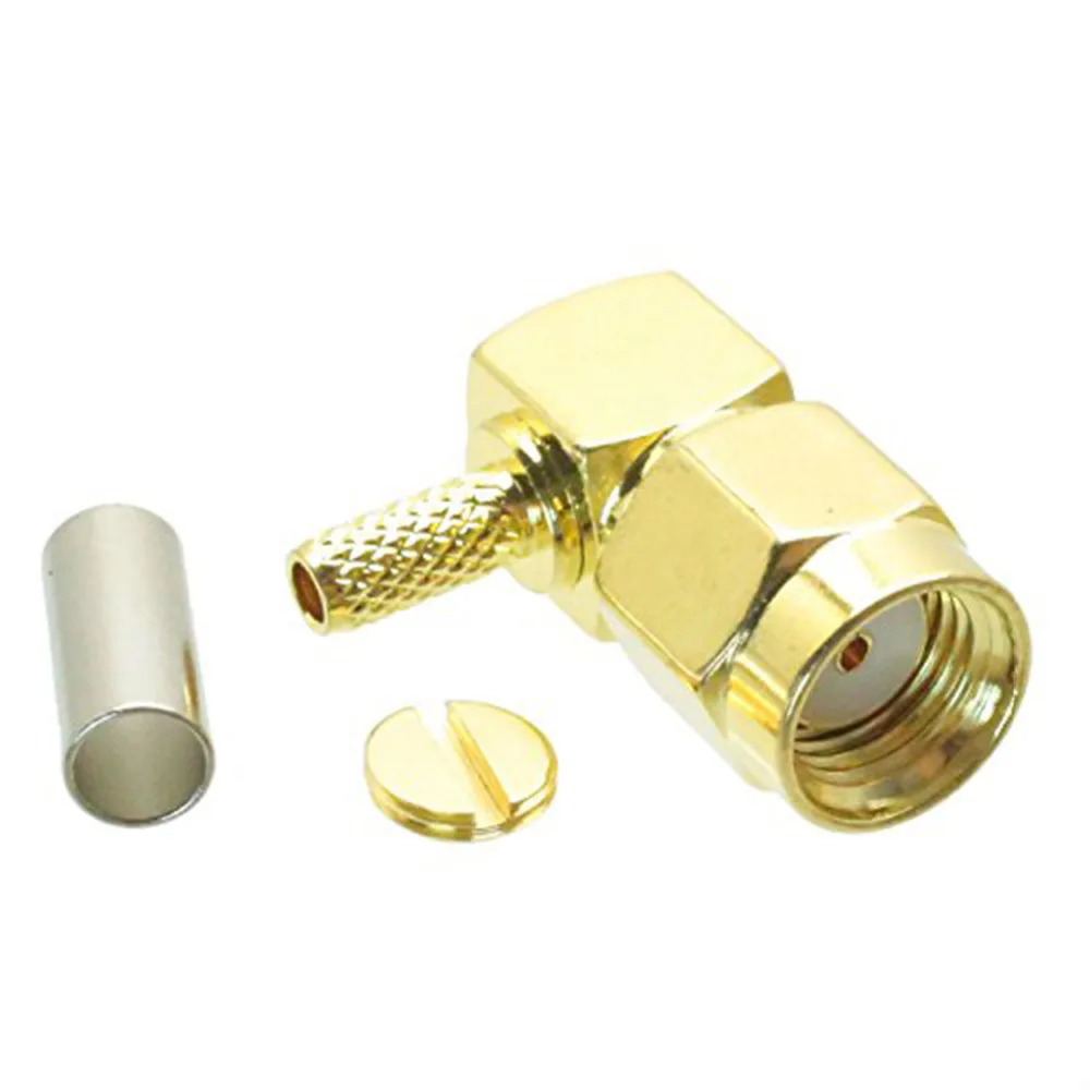 RP SMA Male Jack Right Angle Crimp RG174 RG316 LMR100 RF Connector