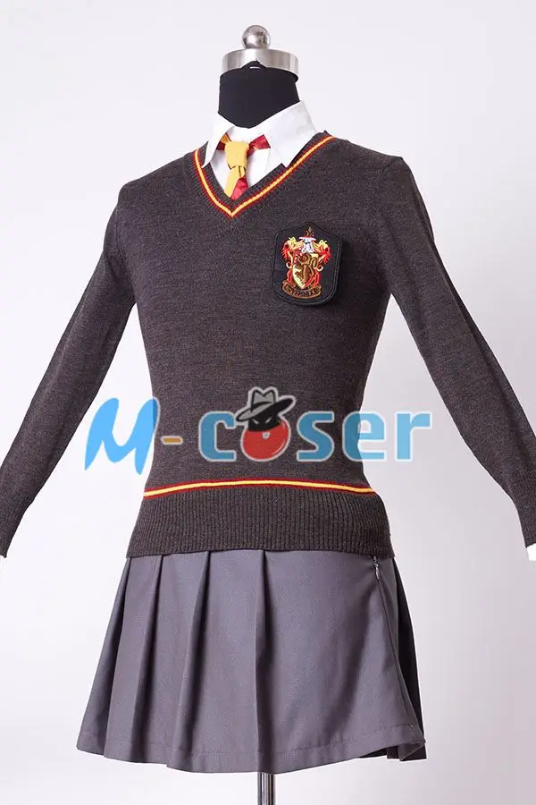 Hermione Granger Gryffindor Uniform Costume for Girls - Child Kids Customizable Cosplay Outfit with Magic Wand image 5