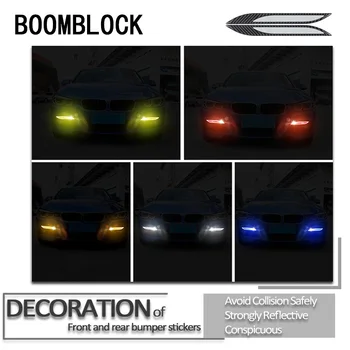 

Car-styling Front And Rear Bumper Reflective Warning Strip Decal Stickers for Fiat VW Golf MK4 4 Skoda Rapid Fabia Yeti Superb