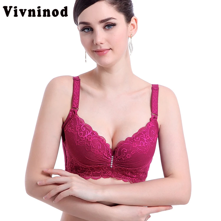 

Vivninod Push Up Bra Big Size Lace Bralette Adjusted Soutien Gorge Sexy Brassiere Underwear Padded C D E Plus Bras For Women