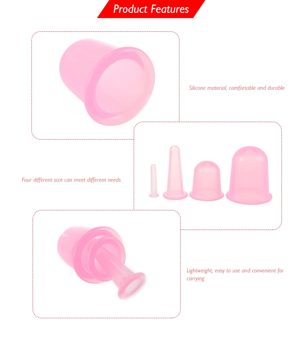 Silicone Anti-cellulite Body Massage Vacuum Cupping 4pcs