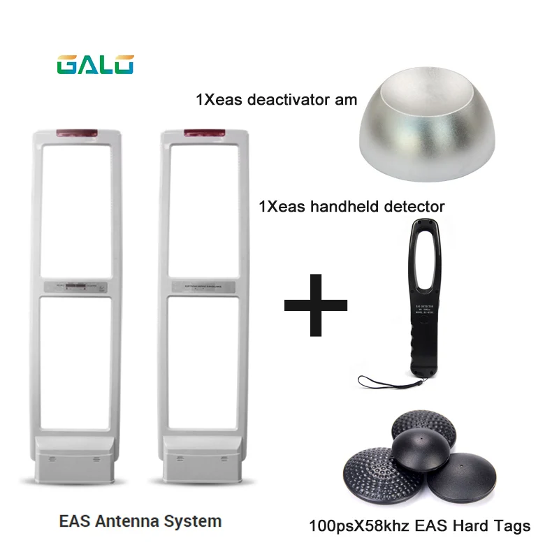 

EAS system security door am alarm with hard Labels tags & Deactivator & Handheld Frequency Tester
