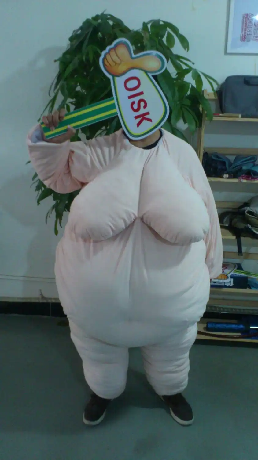 Custom male Fat Suit Padding Mascot Costume Animal Suit Halloween