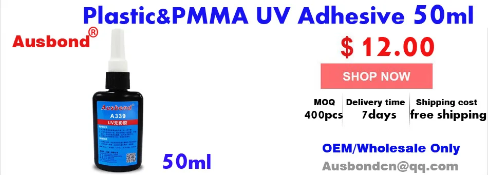Акриловая клейкая пластмасса ПММА PC бесцветные бонды высокой вязкости подложка Универсальный УФ-стойкий Клей 50 мл