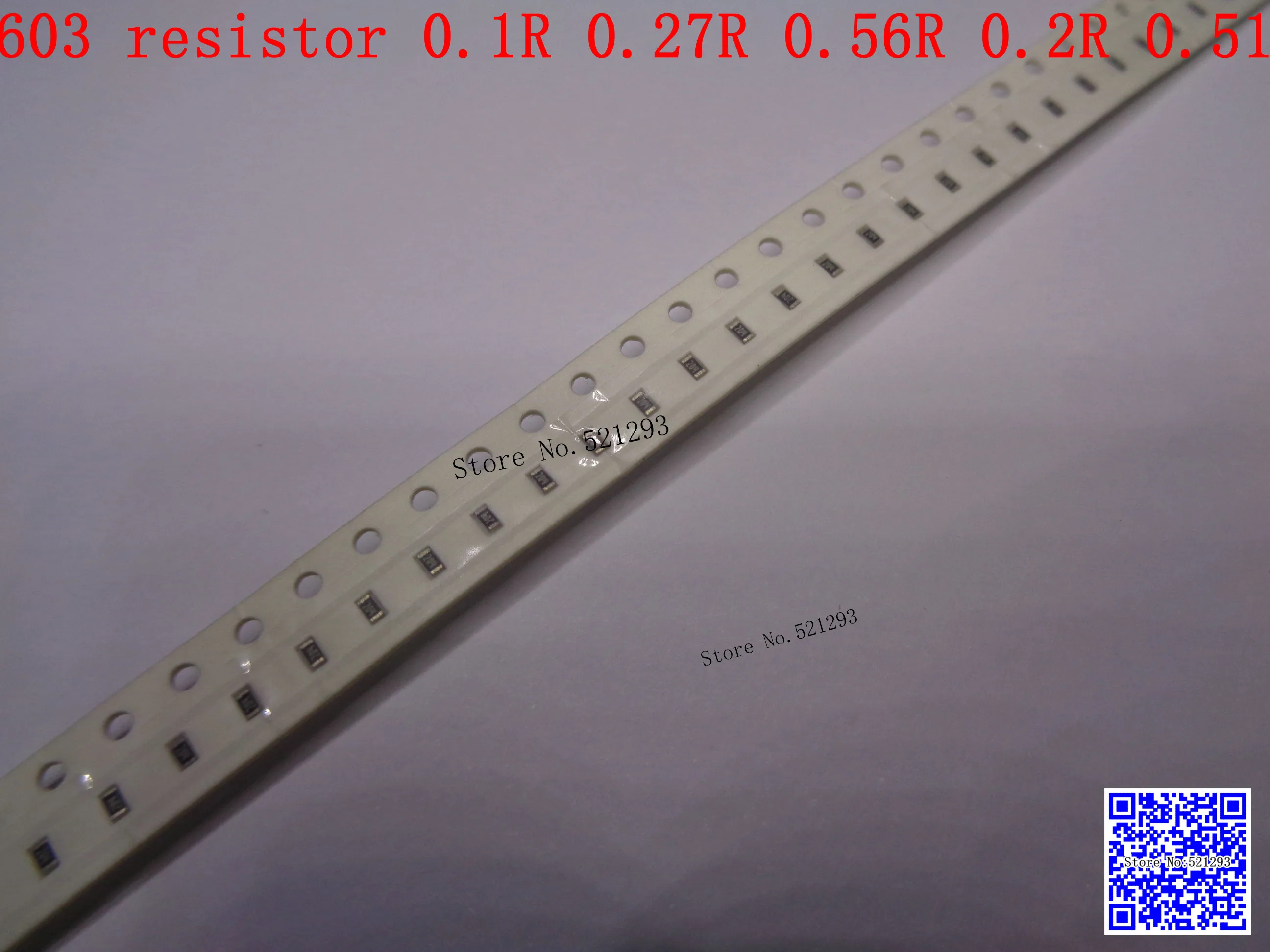 

0603 F SMD resistor 1/10W 0.1R 0.27R 0.56R 0.2R 0.51R ohm 1% 1608 Chip resistor 500PCS/LOT