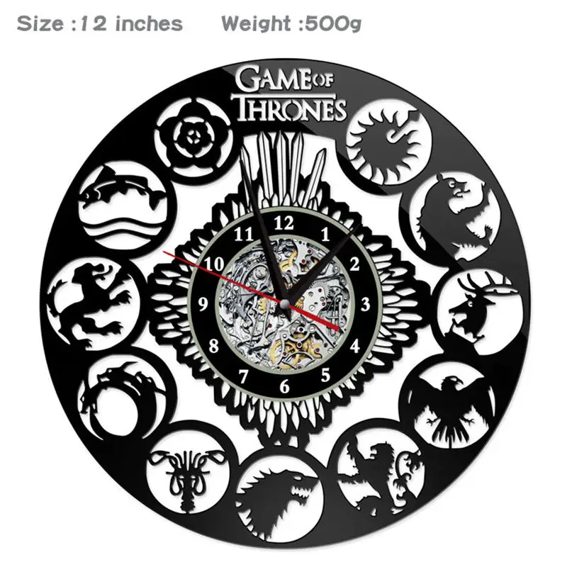 

7 Type Movie Game of Thrones Iron Throne King Seat Wolf head Wall clock Model NIGHT KING Jon Snow Figure Bedroom Collectible Toy
