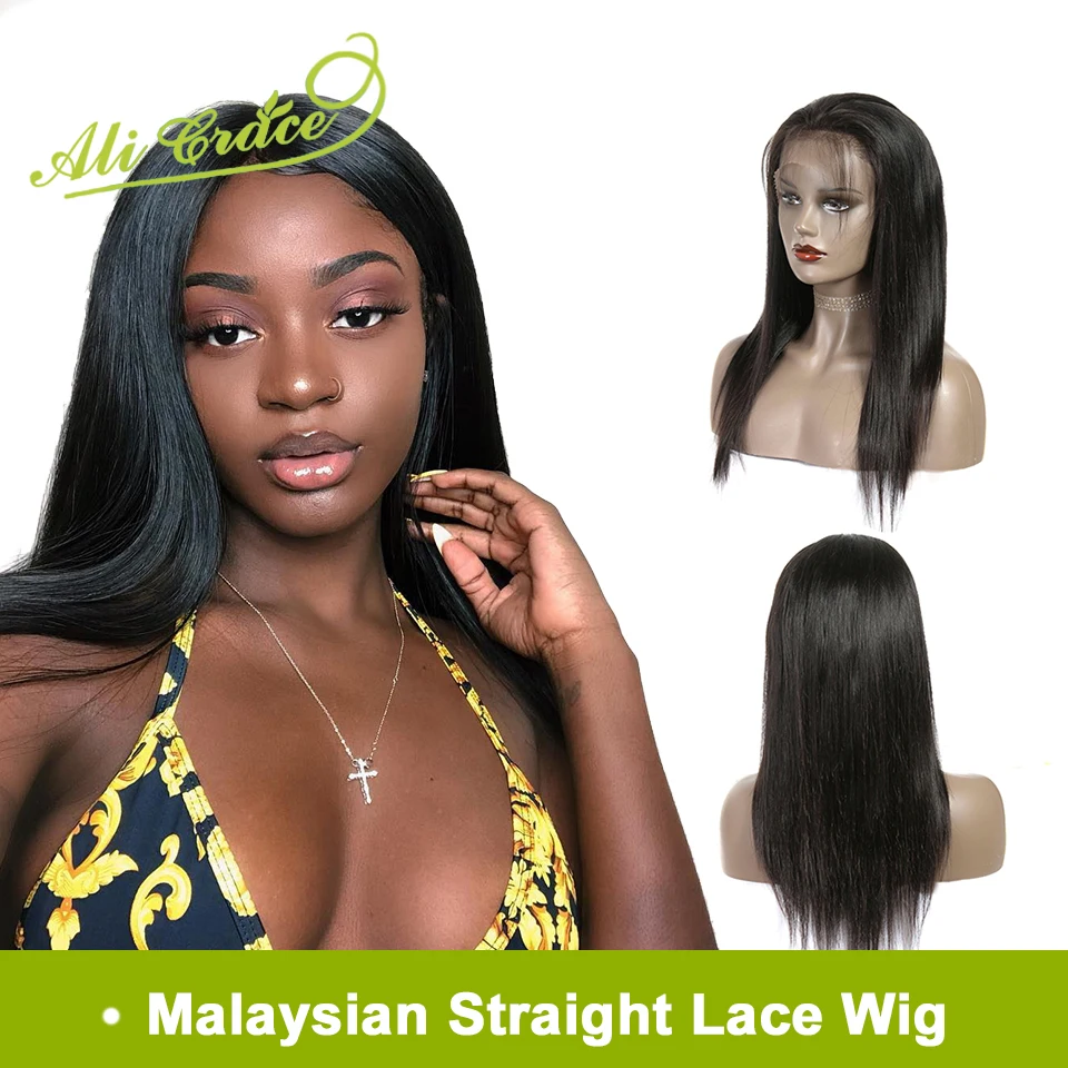 

Ali Grace Malaysian Straight Human Hair Wigs 250 Density Lace Front Wigs With Baby Hair 100% Remy Hair 360 lace frontal wigs