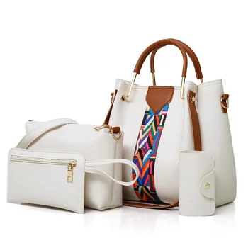 

Women Messenger Bags Ladies Handbag New Brand 4 set Shoulder Bag Soft High Quality PU Casual Bag Female Fashion Wristlets Bag