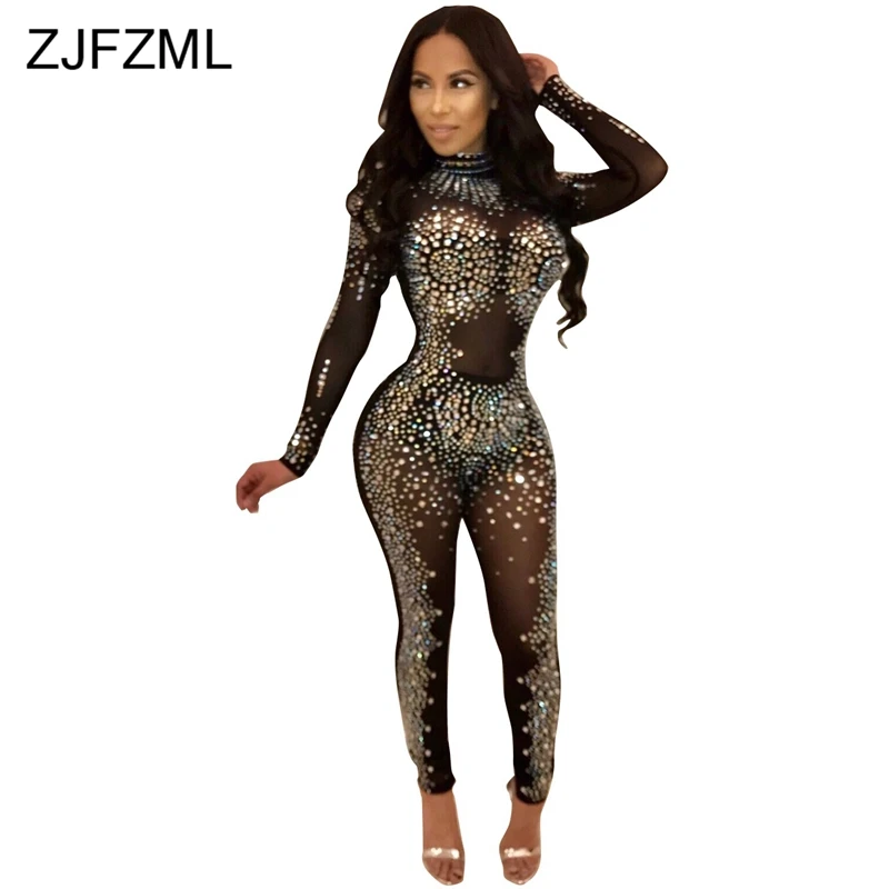 rhinestone jumpsuit plus size