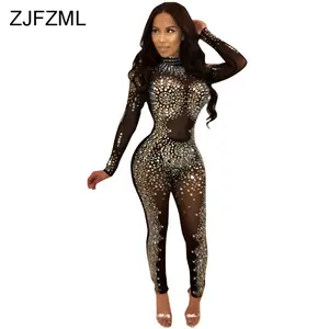 shimmer sequin jeweled rhinestone jumpsuit