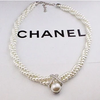 

2019 Party Wedding Dazzle Noble Multilayer Beads Chain Romantic Choker Necklace Simulated Pearl Necklace Fashion Jewelry