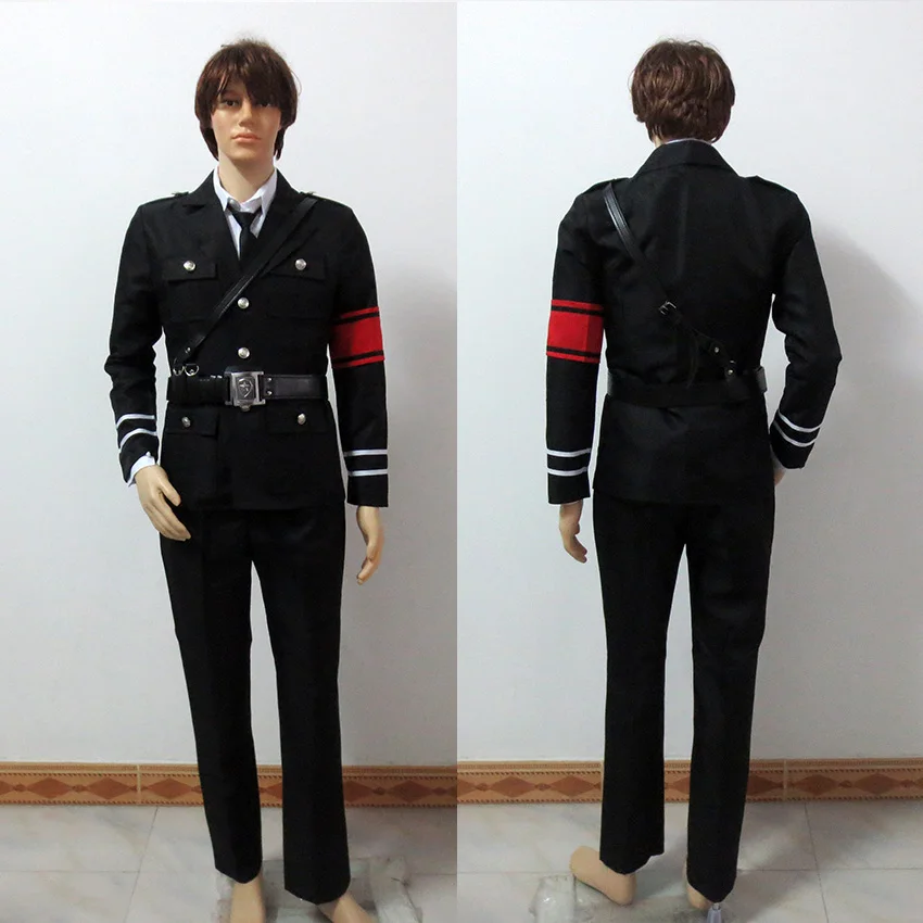 

Perucas Anime Togainu no Chi Akira Cosplay Costume Military Uniform Include Top+Pants+Shirt+Belt+Tie
