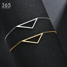 Металлическое ювелирное изделие из двух Цвета Простой Подвеска треугольная браслет Нержавеющая сталь браслет Геометрия Прямая
