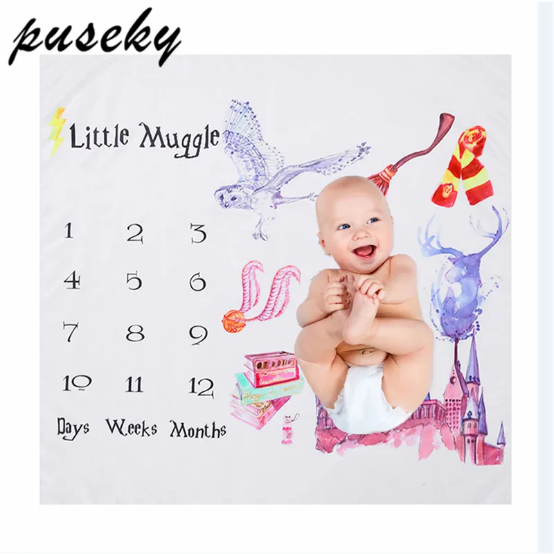

Baby Blanket Newborn Swaddle Stroller Bedding Wrap Photo Background Monthly Growth Number Photography Props Outfits