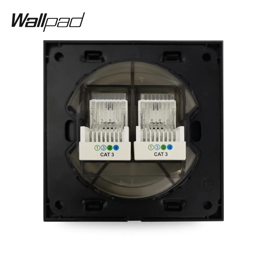 Черная сатиновая металлическая двойная телефонная проводка Wallpad L6 разъем RJ11