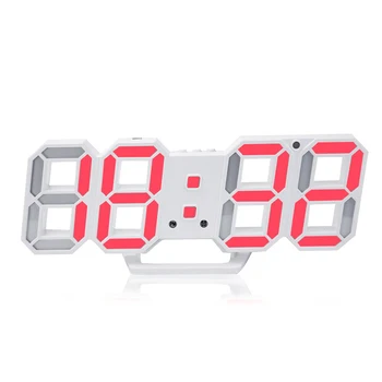 

Original Modern Wall Clock Digital 3d Led Table Clock Watches 12/24 Hours Display Clock Mechanism Alarm Snooze Desk Alarm Clock
