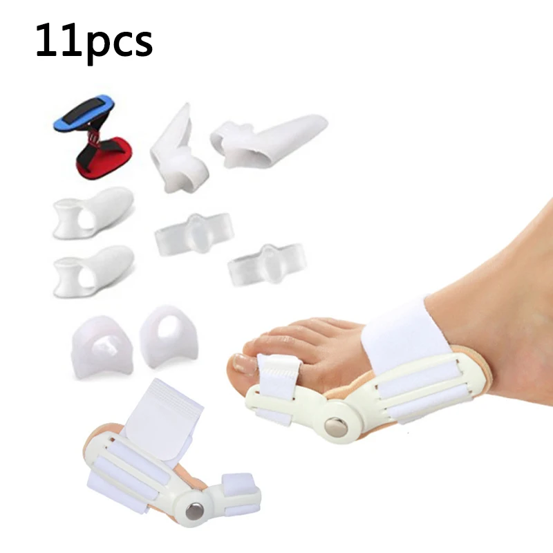 

11pcs/lot Bunion Corrector Pain Relief Kit Hallux Valgus Straightener Splint Foot Care Tools