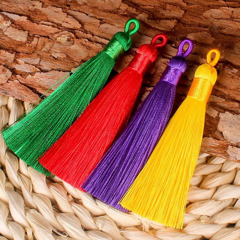 2pcs Silky Tassels Pendant DIY Jewelry earring handicraft decoration Pendant