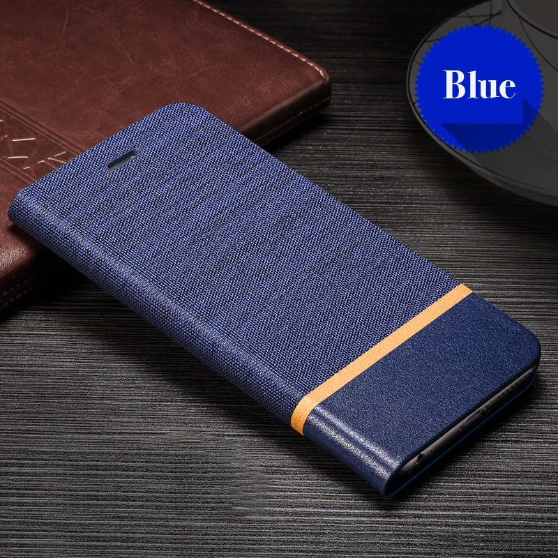 Pu Leather Wallet Case For Blackview A60 Pro Business Phone Case For Blackview A60 Pro Flip Case Soft Tpu Silicone Back Cover - Цвет: Blue