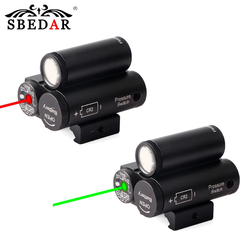 

SBEDAR Tactical Red/Green Laser Sight+LED Flashlight Combo for Hunting Airsoft Pistol Gun 20mm Picatinny Rail Mount
