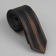 LAMMULIN мужские галстуки для костюма, черный с коричневыми вертикальными полосками, симметричный дизайн, облегающий галстук 6 см из микрофибры Gravata