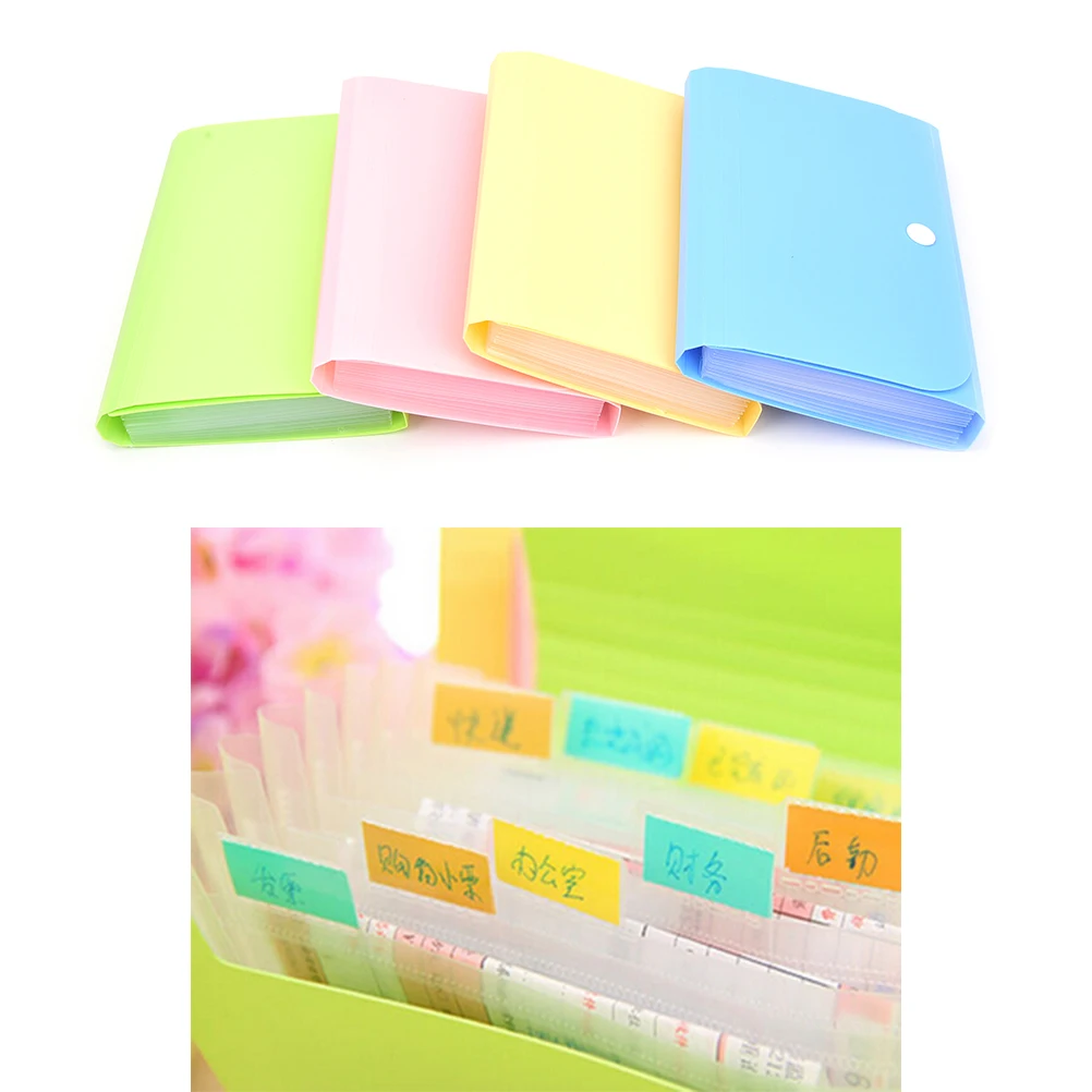 1 шт. маленький размер 104*78*35 мм папка для файлов расширяющийся кошелек папка для купюр Пластиковая Сумка для документов ярких цветов