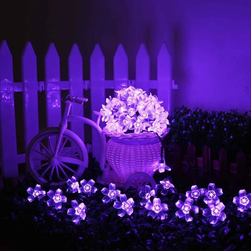 Вишня в цвету цветок Гирлянда светодиодный струнные лампы RGB светодиодная