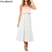 Страуса ashion юбка Женская Повседневная Ретро Высокая талия Цветочные Длинные юбки юбка с принтом элегантные плиссированные юбки весна