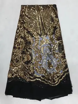 

Glitter Lace Fabric 450*135CM White African Lace Fabric With Sequin High Quality Sequin Fabric For Evening Wedding Dress Sewing