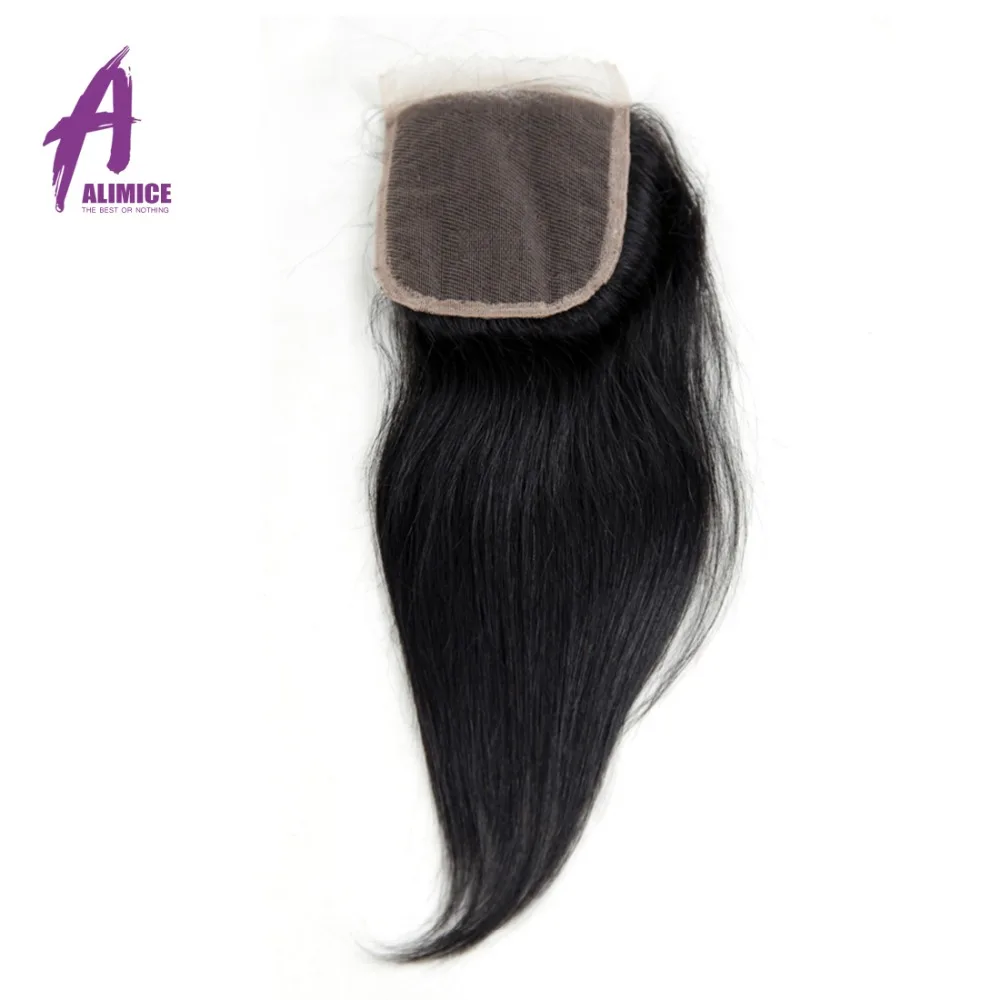 Alimice font b Hair b font Brazilian Non Remy Straight font b Hair b font Closure
