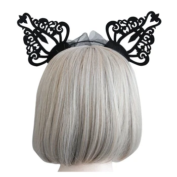 

CQMF Black Crown Spider Fascinator Hair Hoop Headband Headwear for Halloween Masquerade Ball Party Fancy Dress Party crow
