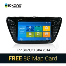 IOKONE Car DVD Video Player GPS navi Stereo multimedia for Suzuki SX4 2014 With Bluetooth SWC iPOD 8G SD card