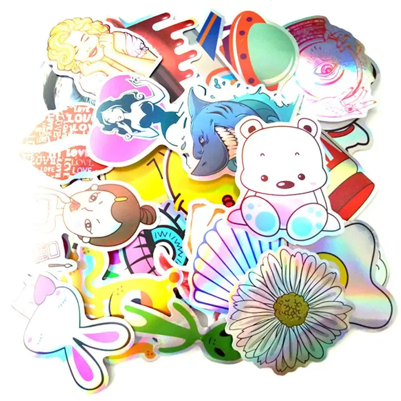 28pcs/Lot Anime Cool Shiny Brand Graffiti Stickers For Laptop Luggage