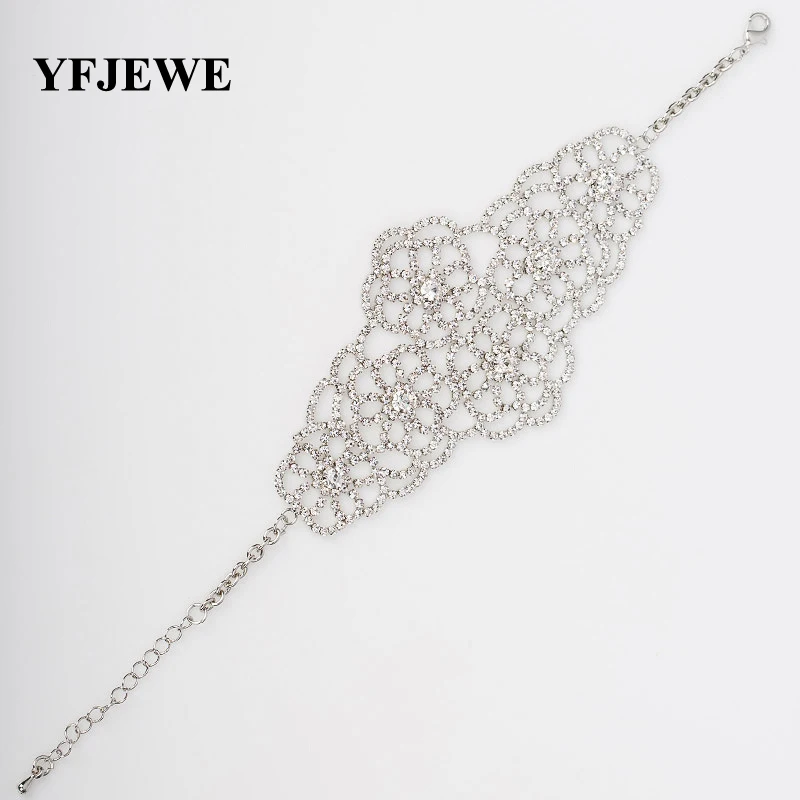 

YFJEWE New Style sliver Plated Charm Glass Bracelets For Women Crystal Drop Jewelry Girl Gift Accessories Chain Bracelets B028
