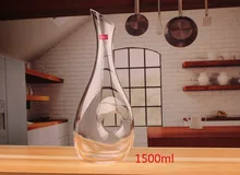 1 STÜCK 1500 ml Neue Bestnote Bleifrei Weinglas Dekanter Schnaps u-förmigen Horn Weinausgießer Dispenser Belüfter Bar Party Set J1110