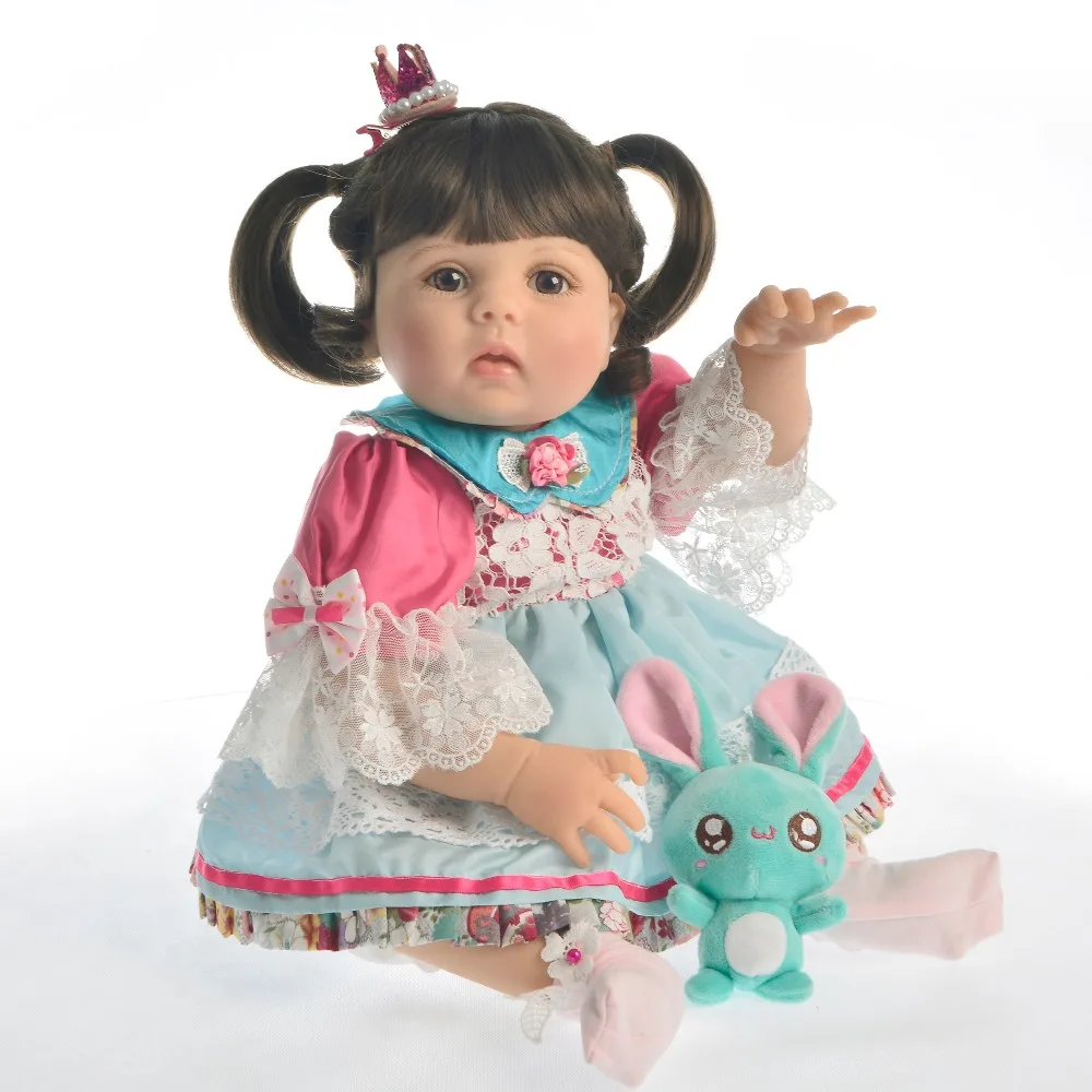 

Bebes reborn toddler baby alive girl full silicone body dolls 23"57cm children gift toys princess boneca reborn realista