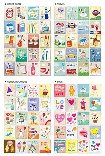 

Multi Style Choose 80pcs Deco Craft Stamp Stickers Diary Sticker Scrapbooking