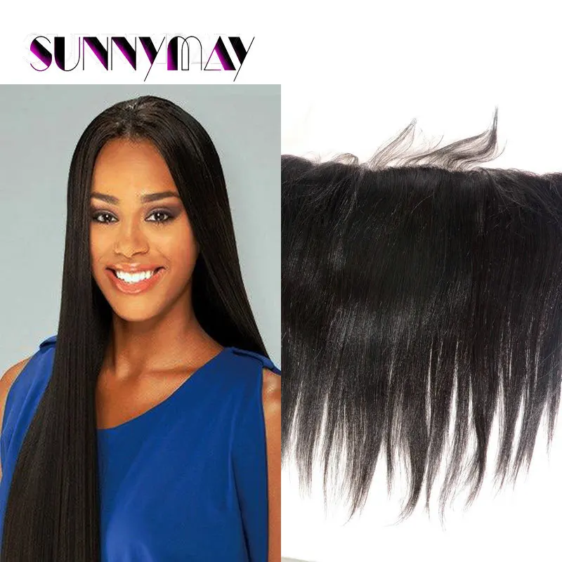 

Peruvian Virgin Stock 13" X 4" Yaki Straight Lace Frontal Closure With Baby Hair 7ATop Quality Full Lace Closures Bleached Knots