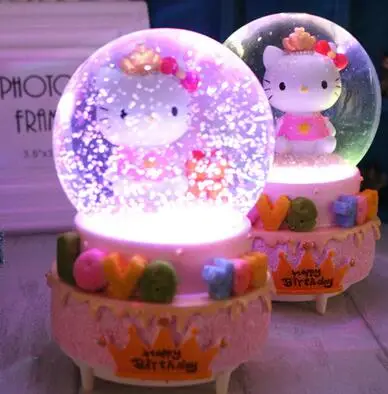

RONG-719+music box music box rotary snow crystal ball to send girls to Valentine's Day children's birthday gift