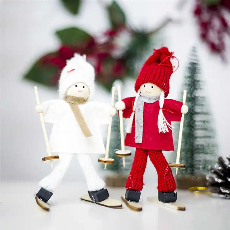 Kawaii Christmas Angel Girl Ski Pendant Christmas Tree Decoration For Home Xmas Cute Doll Party Decoration Kids Gift #2o24 (8)