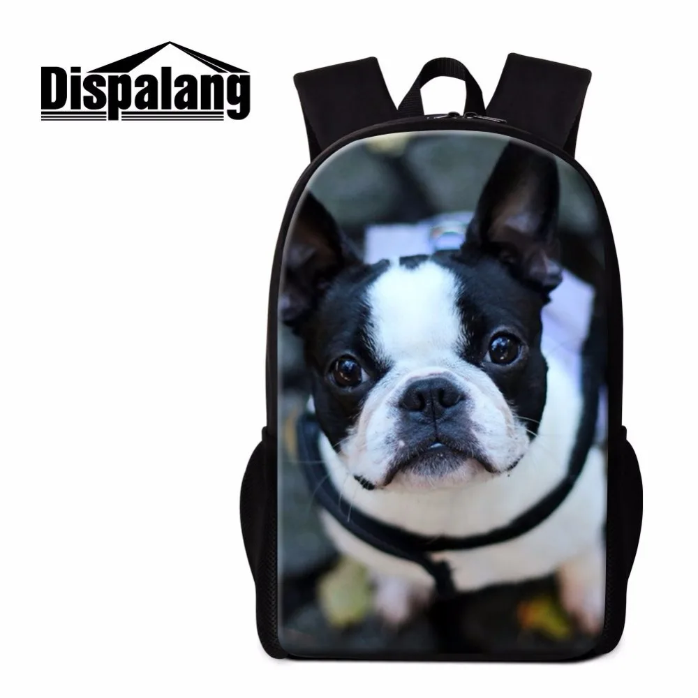

Dispalang fashion supreme 16-inch 3D bulldog print backpacks for primary students customized children school bags casual daypack