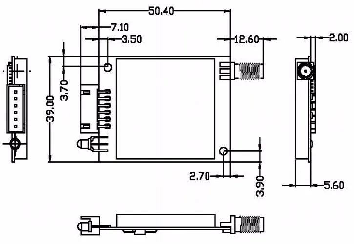 2 шт. 3 км 915 мГц UART 27dbm 500 МВт SI4432 SV651 RS232 rf Радио передатчик