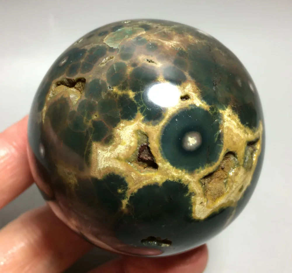 

333g NATURAL OCEAN JASPER QUARTZ BALL CRYSTAL HEALING wireless routers