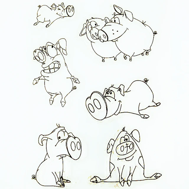 ylcs136 pig silicone clear stamps for scrapbooking diy album paper