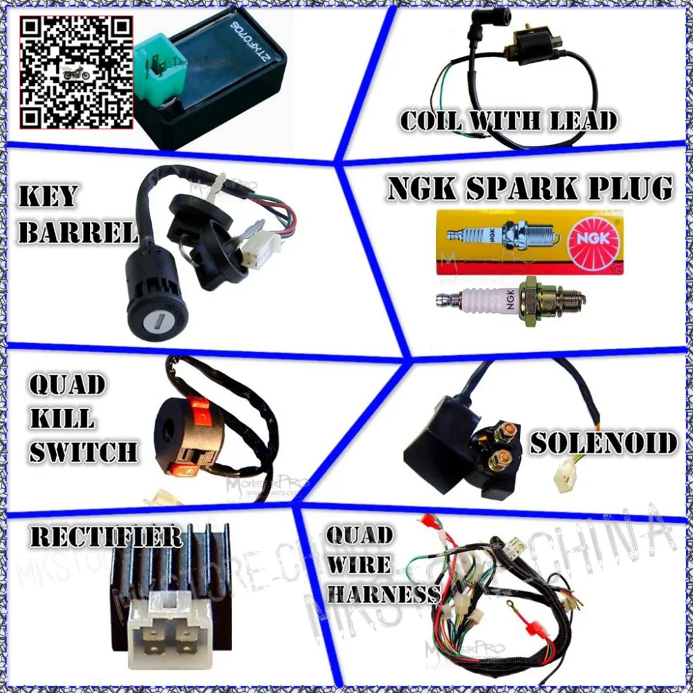 WIRING HARNESS CDI COIL KILL KEY SWITCH 50cc 110cc 125cc ATV QUAD BIKE BUGGY Free Shipping-in ATV Parts & Accessories from Automobiles & Motorcycles on ...
