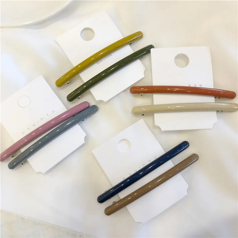 

glossy Shape Hairpins acrylic Cute Headwear Alloy Hair Clips Barrette Women Girls Headdress Spring Clip Hair Accessories