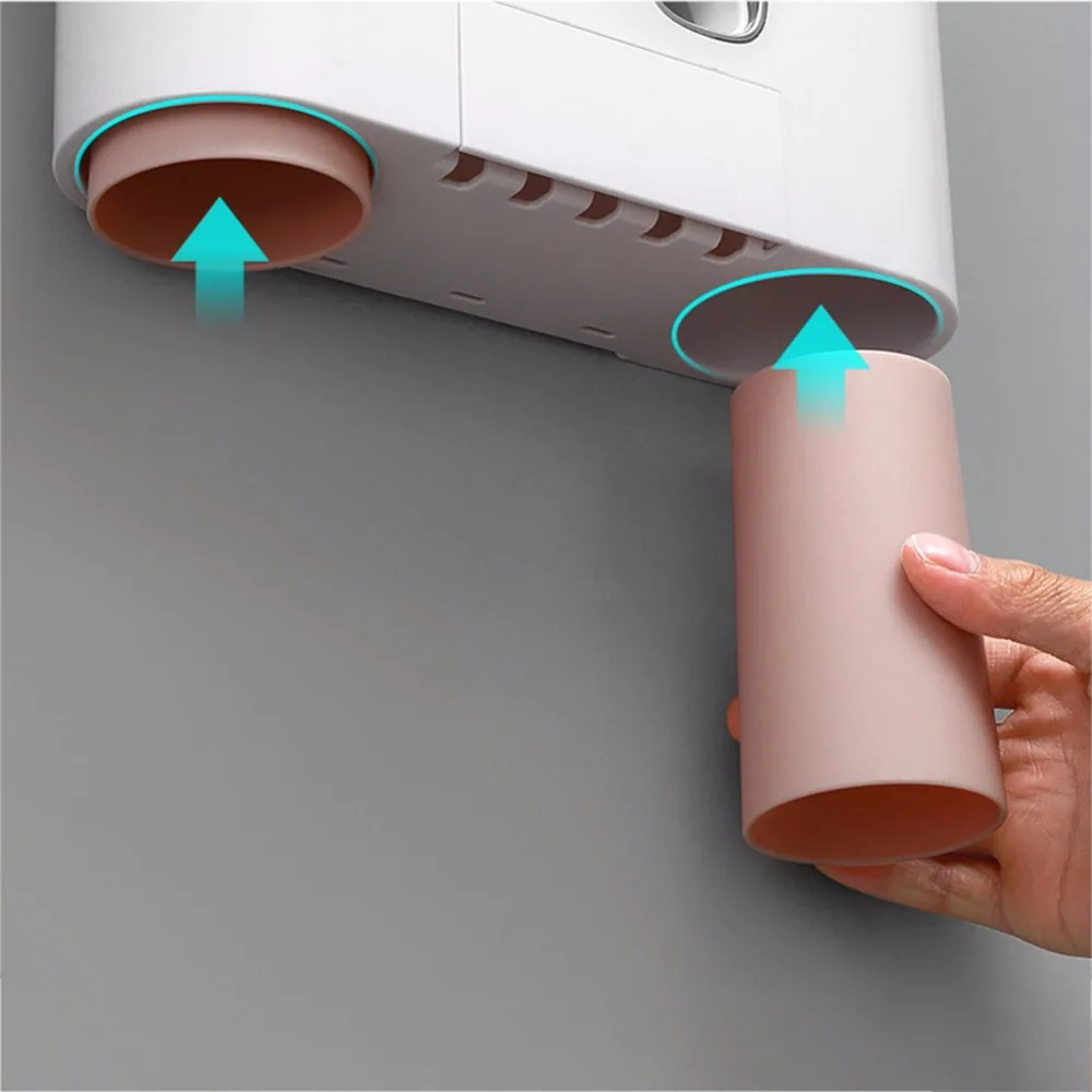 Пластиковые безгвоздя держатель зубной щетки набор автоматический комплект для зубной пасты для ванной Сумочка для туалетных